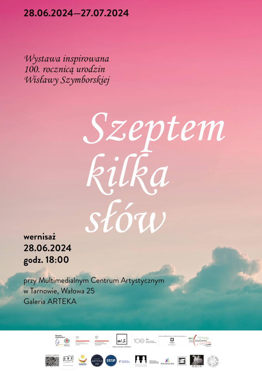 Plakat wystawy "Szeptem kilka słów"